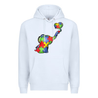 White autism awareness elephant Premium Hoodie - LillyAllenDesigns