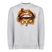 Heather Grey melanin lips Heavyweight Sweatshirt - Zillion Design Studio