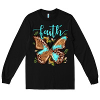 Black faith leopard butterfly Long Sleeve Tee - JahusDesignShop