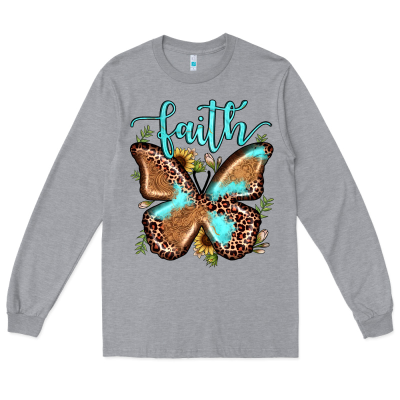 Faith Leopard Butterfly Long Sleeve Tee by JahusDesignShop | Teevron