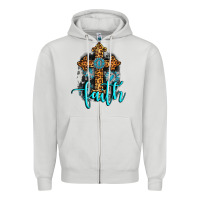Dove Grey faith western turquoise Zipper Hoodie - AdoDesignShop