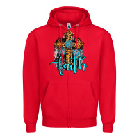 Red faith western turquoise Zipper Hoodie - AdoDesignShop