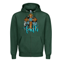 Sports Green faith western turquoise Zipper Hoodie - AdoDesignShop