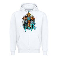 White faith western turquoise Zipper Hoodie - AdoDesignShop
