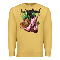 Antique Gold cowgirl boots hat horns cactus Premium Sweatshirt - NancyCooperArtShop