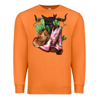 Carrot cowgirl boots hat horns cactus Premium Sweatshirt - NancyCooperArtShop