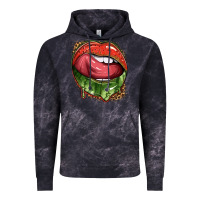Cloud Black watermelon lips with leopard Vintage Hoodie - texasbilliewilder