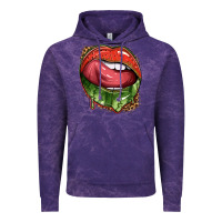 Cloud Purple watermelon lips with leopard Vintage Hoodie - texasbilliewilder