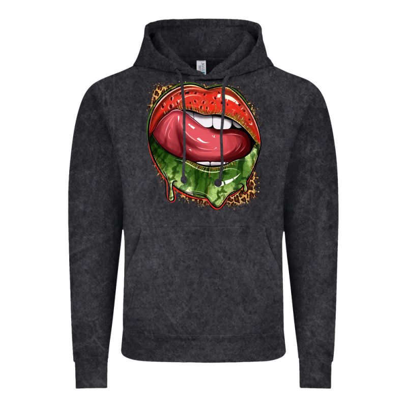 Watermelon Lips With Leopard Vintage Hoodie by texasbilliewilder | Teevron