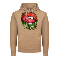 Vintage Coffee watermelon lips with leopard Vintage Hoodie - texasbilliewilder