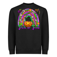 Black Trick or Treat Halloween Rainbow Heavyweight Sweatshirt - texasbilliewilder