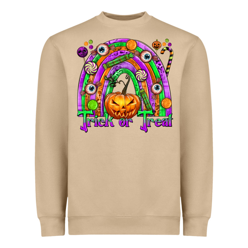 Trick Or Treat Halloween Rainbow Heavyweight Sweatshirt by texasbilliewilder | Teevron