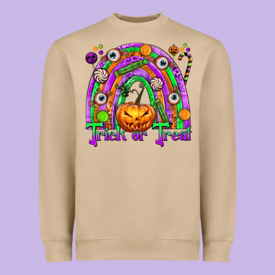 Trick Or Treat Halloween Rainbow Heavyweight Sweatshirt Designed By Texasbilliewilder