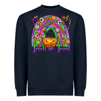 Navy Trick or Treat Halloween Rainbow Heavyweight Sweatshirt - texasbilliewilder
