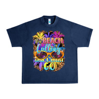 Navy the beach is calling and i must go Urban Heavy Tee - BarkalooDesign
