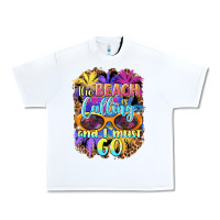 White the beach is calling and i must go Urban Heavy Tee - BarkalooDesign