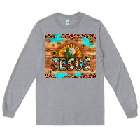 Heather Grey jesus san judas Long Sleeve Tee - JahusDesignShop