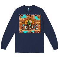 Navy jesus san judas Long Sleeve Tee - JahusDesignShop