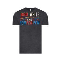 Vintage Black Red white and pew pew pew Vintage Tee - CowGirlArtShop