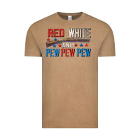 Vintage Coffee Red white and pew pew pew Vintage Tee - CowGirlArtShop