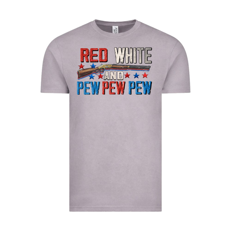 Red White And Pew Pew Pew Vintage Tee by CowGirlArtShop | Teevron