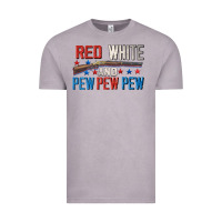 Vintage Zinc Red white and pew pew pew Vintage Tee - CowGirlArtShop