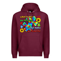 Burgundy what makes you different is what makes  you beauti Premium Hoodie - LillyAllenDesigns