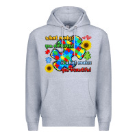 Heather Grey what makes you different is what makes  you beauti Premium Hoodie - LillyAllenDesigns