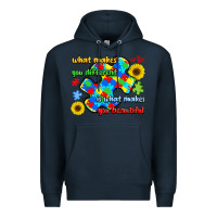 Navy what makes you different is what makes  you beauti Premium Hoodie - LillyAllenDesigns