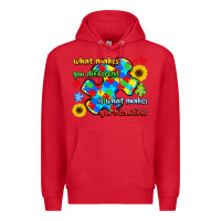 Red what makes you different is what makes  you beauti Premium Hoodie - LillyAllenDesigns