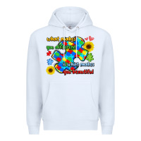 White what makes you different is what makes  you beauti Premium Hoodie - LillyAllenDesigns