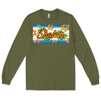 Army Green shalom with olive branch Long Sleeve Tee - AdoDesignShop