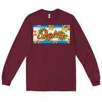 Burgundy shalom with olive branch Long Sleeve Tee - AdoDesignShop