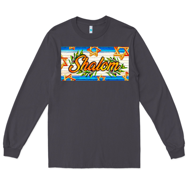 Shalom With Olive Branch Long Sleeve Tee by AdoDesignShop | Teevron