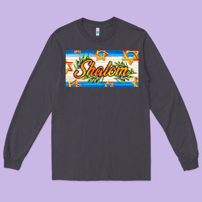 Shalom With Olive Branch Long Sleeve Tee Designed By Adodesignshop
