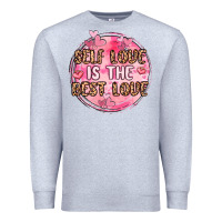 Heather Grey self love is the best love Premium Sweatshirt - MaliasSmallBusiness