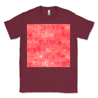 Burgundy valentines day xoxo seamless pattern Classic Tee - BundleAndBundleShop