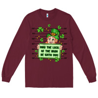Burgundy may the luck of the irish be with you Long Sleeve Tee - Artiststas