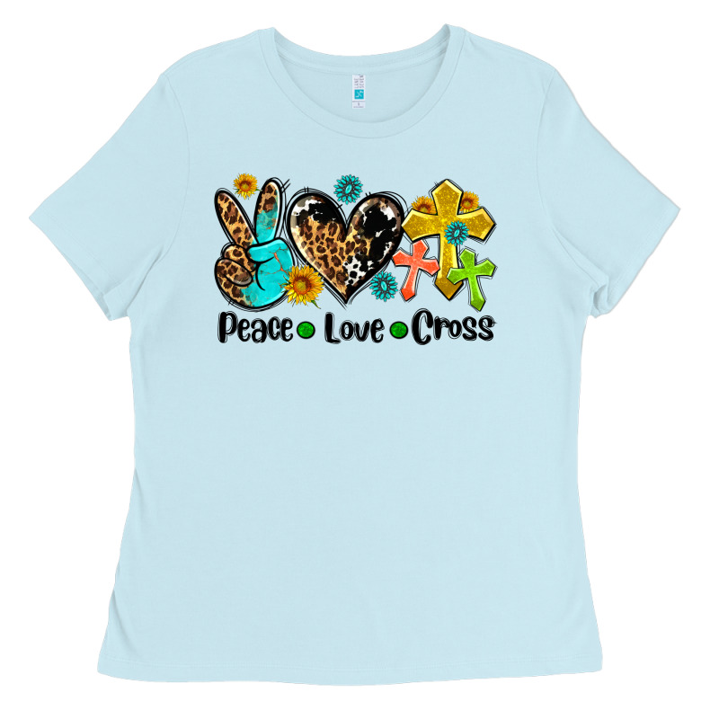 Peace Love Cross Ladies Tee by AdoDesignShop | Teevron