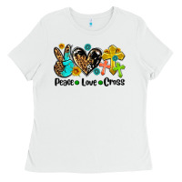 White peace love cross Ladies Tee - AdoDesignShop