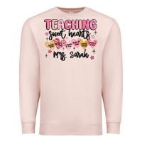 Pale Pink teaching sweet hearts Premium Sweatshirt - MaliasSmallBusiness