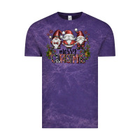 Cloud Purple merry christmas Vintage Tee - CowhideDigitalArt