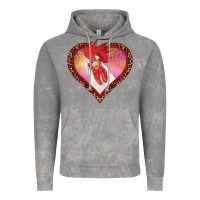 Cloud Rock valentine's day rooster with leopard heart Vintage Hoodie - RanaPortraitStore