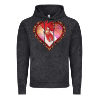 Vintage Black valentine's day rooster with leopard heart Vintage Hoodie - RanaPortraitStore
