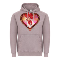 Vintage Zinc valentine's day rooster with leopard heart Vintage Hoodie - RanaPortraitStore