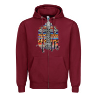 Burgundy western faith Zipper Hoodie - AdoDesignShop