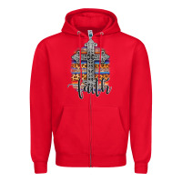 Red western faith Zipper Hoodie - AdoDesignShop