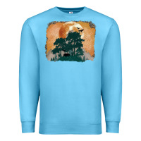 Ocean Blue wilderness leopard Premium Sweatshirt - MaliasSmallBusiness