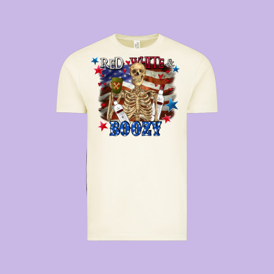 Red White Boozy 4th Of July Vintage Tee Designed By Cowgirlartshop