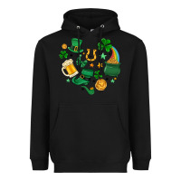 Black st. patrick heart doodle Heavyweight Hoodie - MaliasSmallBusiness